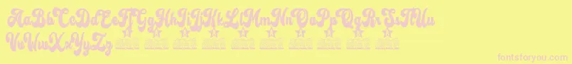 Lost Sunset Personal Use Font – Pink Fonts on Yellow Background