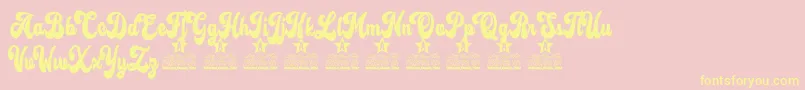 Lost Sunset Personal Use Font – Yellow Fonts on Pink Background