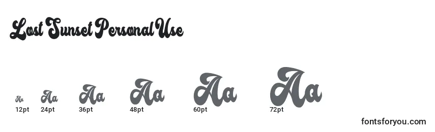 Lost Sunset Personal Use Font Sizes