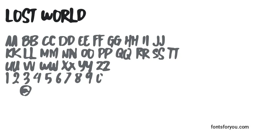 Шрифт Lost World – алфавит, цифры, специальные символы