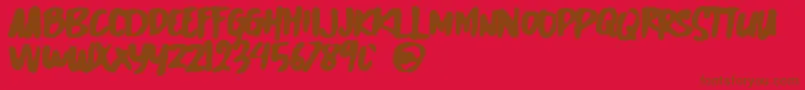 Lost World Font – Brown Fonts on Red Background