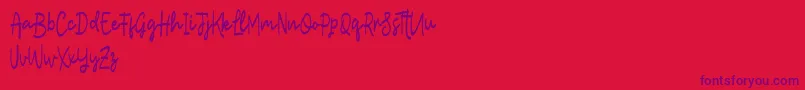 Lostera-Schriftart – Violette Schriften auf rotem Hintergrund