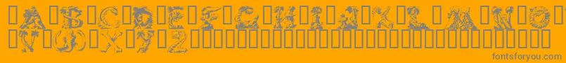 LOSTW    Font – Gray Fonts on Orange Background
