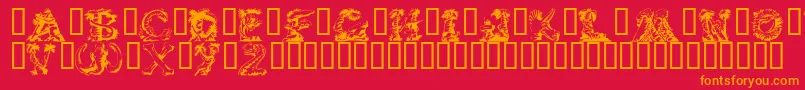 fuente LOSTW    – Fuentes Naranjas Sobre Fondo Rojo