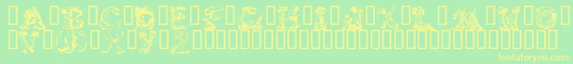 Fonte LOSTW    – fontes amarelas em um fundo verde