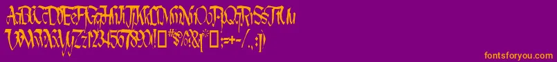 Lotharus Wide Top Font – Orange Fonts on Purple Background