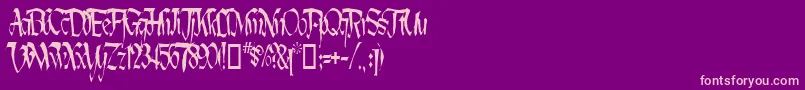 Lotharus Wide Top Font – Pink Fonts on Purple Background