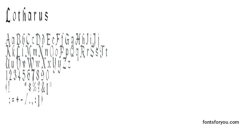 Lotharus (132932)-fontti – aakkoset, numerot, erikoismerkit