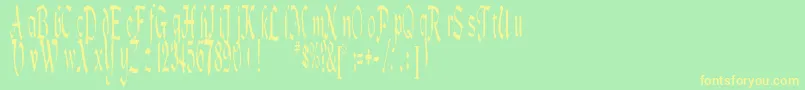 Lotharus Font – Yellow Fonts on Green Background