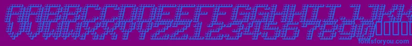LOTSOFDOTZ Font – Blue Fonts on Purple Background