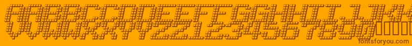 LOTSOFDOTZ Font – Brown Fonts on Orange Background
