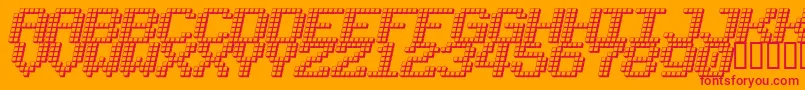 LOTSOFDOTZ Font – Red Fonts on Orange Background