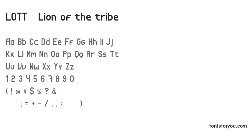 A fonte LOTT   Lion of the tribe – alfabeto, números, caracteres especiais