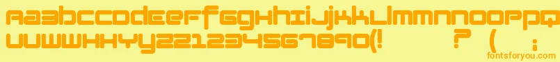 lotusf  -Schriftart – Orangefarbene Schriften auf gelbem Hintergrund