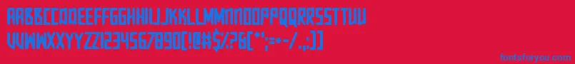 Loudhailer Font – Blue Fonts on Red Background