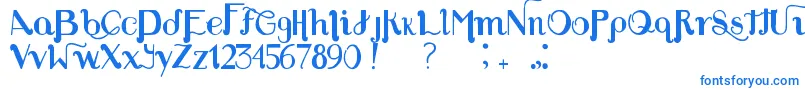 Louie s Font-Schriftart – Blaue Schriften auf weißem Hintergrund