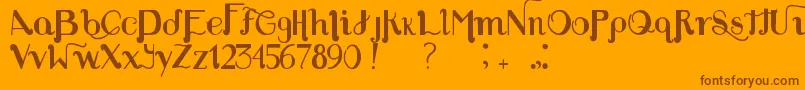 フォントLouie s Font – オレンジの背景に茶色のフォント