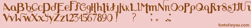 Louie s Font-Schriftart – Braune Schriften auf rosa Hintergrund