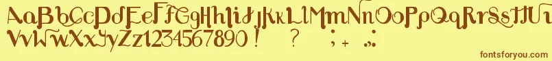 Louie s Font-fontti – ruskeat fontit keltaisella taustalla