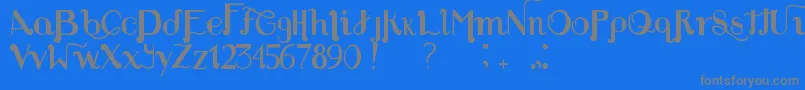 Czcionka Louie s Font – szare czcionki na niebieskim tle