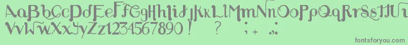 フォントLouie s Font – 緑の背景に灰色の文字