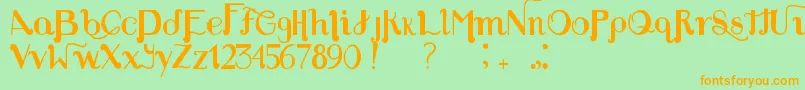 Louie s Font Font – Orange Fonts on Green Background