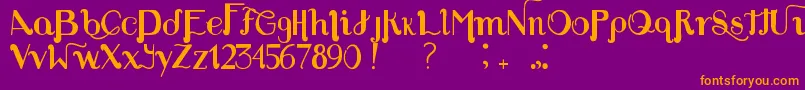 Fonte Louie s Font – fontes laranjas em um fundo violeta