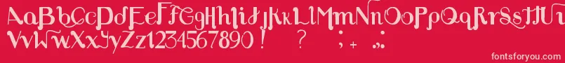 Шрифт Louie s Font – розовые шрифты на красном фоне