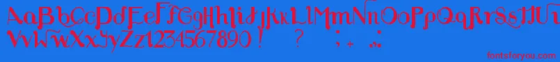 Louie s Font Font – Red Fonts on Blue Background