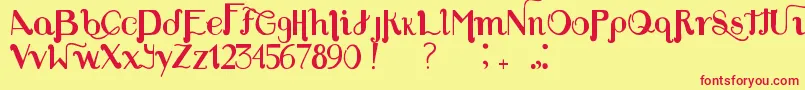 Шрифт Louie s Font – красные шрифты на жёлтом фоне