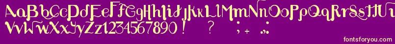 Louie s Font-fontti – keltaiset fontit violetilla taustalla