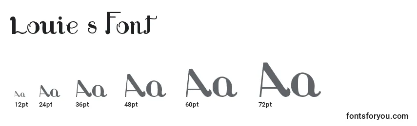 Размеры шрифта Louie s Font