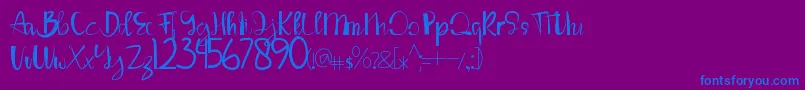 LouiseAnn Font – Blue Fonts on Purple Background