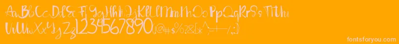 LouiseAnn Font – Pink Fonts on Orange Background