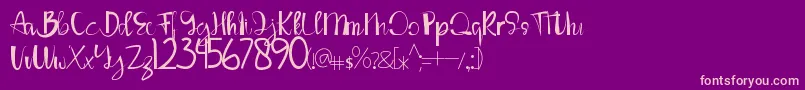 LouiseAnn Font – Pink Fonts on Purple Background