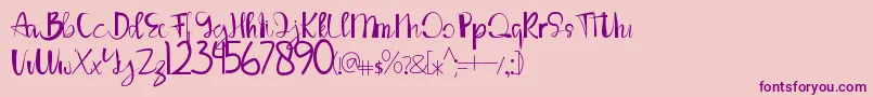 LouiseAnn Font – Purple Fonts on Pink Background