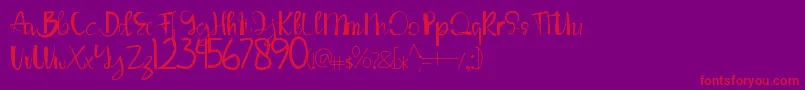 LouiseAnn Font – Red Fonts on Purple Background