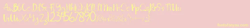 LouiseAnn Font – Yellow Fonts on Pink Background