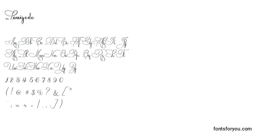 Schriftart Louizede – Alphabet, Zahlen, spezielle Symbole