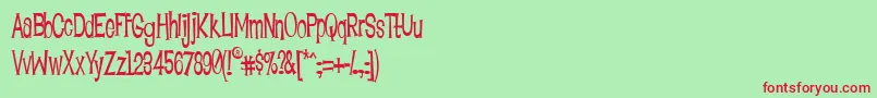 LOUNB    Font – Red Fonts on Green Background