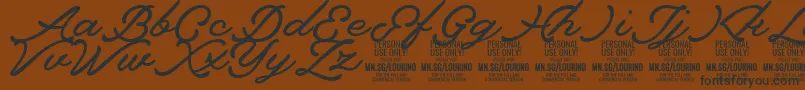 Lourino PERSONAL USE ONLY Font – Black Fonts on Brown Background