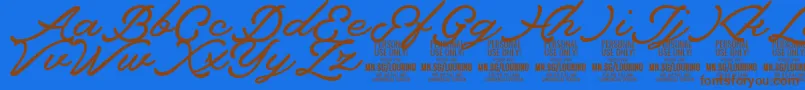 Lourino PERSONAL USE ONLY Font – Brown Fonts on Blue Background