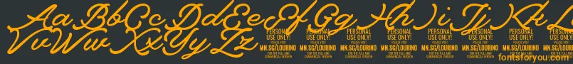 Lourino PERSONAL USE ONLY Font – Orange Fonts on Black Background