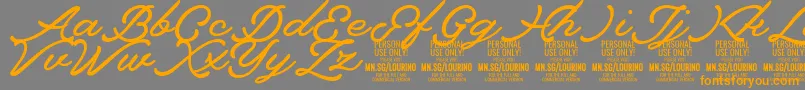 Lourino PERSONAL USE ONLY Font – Orange Fonts on Gray Background