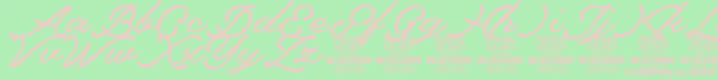 Lourino PERSONAL USE ONLY Font – Pink Fonts on Green Background