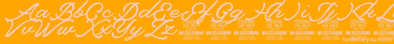 Lourino PERSONAL USE ONLY-Schriftart – Rosa Schriften auf orangefarbenem Hintergrund