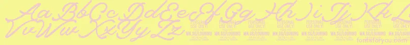 Lourino PERSONAL USE ONLY Font – Pink Fonts on Yellow Background