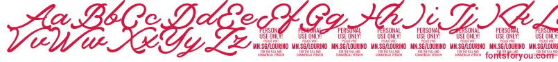 Lourino PERSONAL USE ONLY Font – Red Fonts on White Background