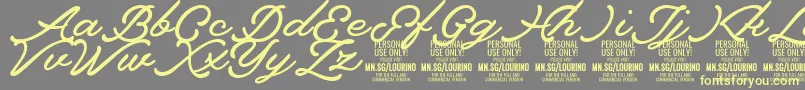 Lourino PERSONAL USE ONLY Font – Yellow Fonts on Gray Background