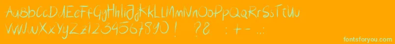 Fonte Lousiana Brush – fontes verdes em um fundo laranja